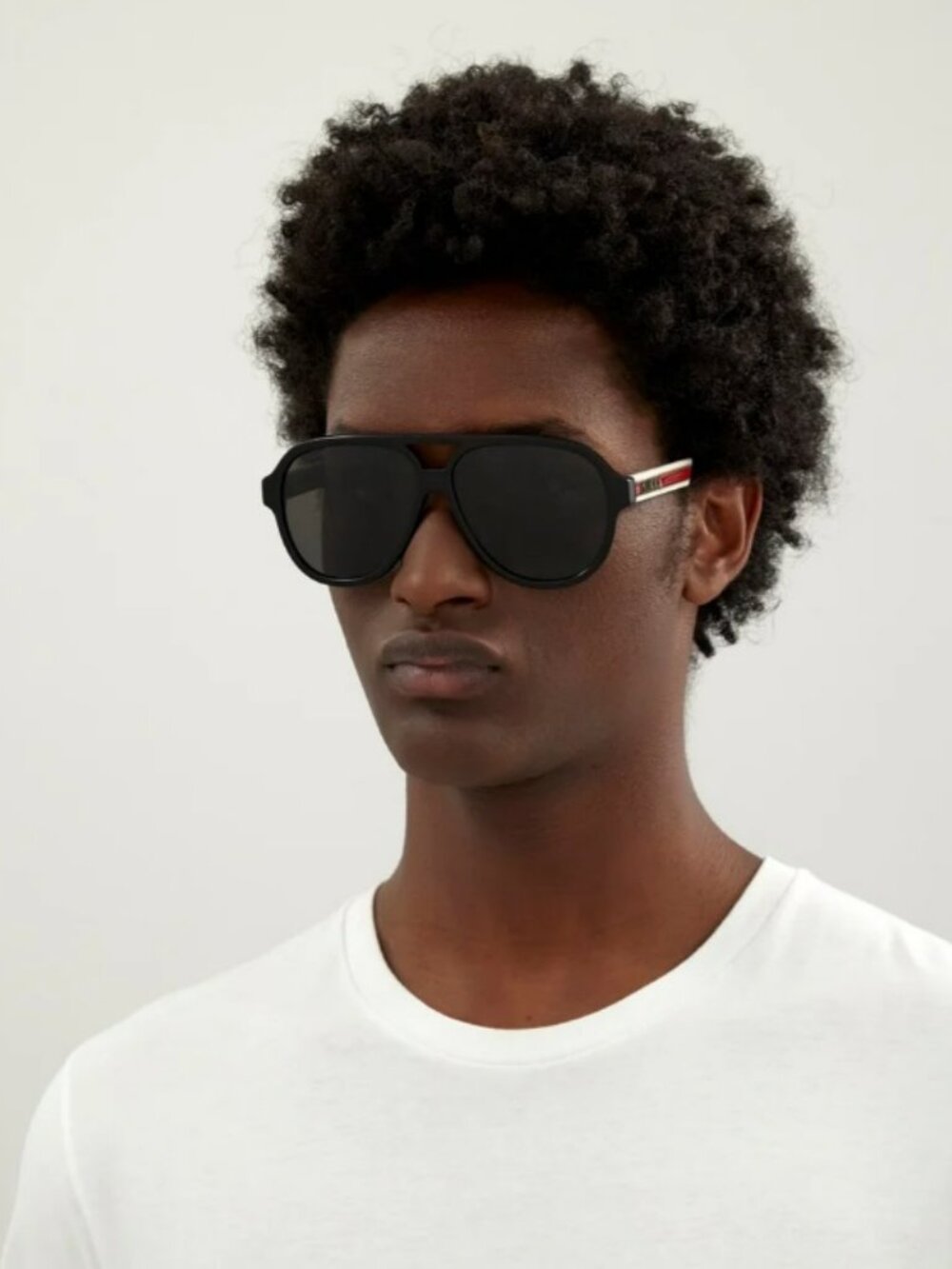 Gucci Women Sunglasses Black White Grey Pilot GG0463S 002 NEW AUTHENTIC - Picture 10 of 10